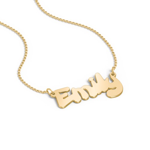 Kids Personalized Bubble Name Necklace – 18K Gold Plated Silver