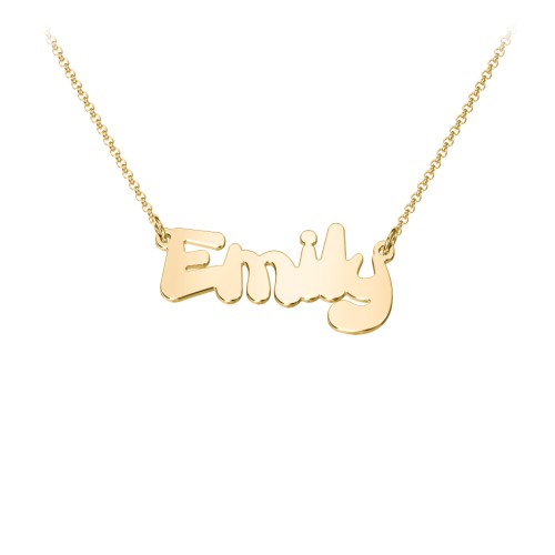 Kids Personalized Bubble Name Necklace – 18K Gold Plated Silver