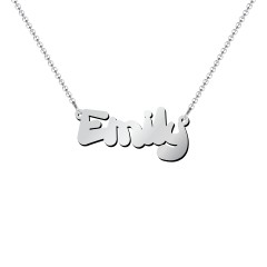 Kids Personalized Bubble Name Necklace – Sterling Silver