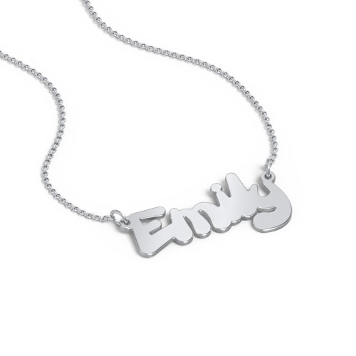 Kids Personalized Bubble Name Necklace – Sterling Silver