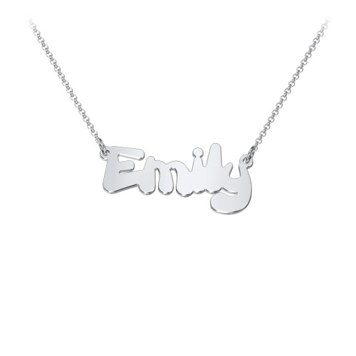 Kids Personalized Bubble Name Necklace – Sterling Silver