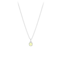 Kids Birthstone Charm Necklace with 1 Stone in 925 Sterling Silver with Peridot