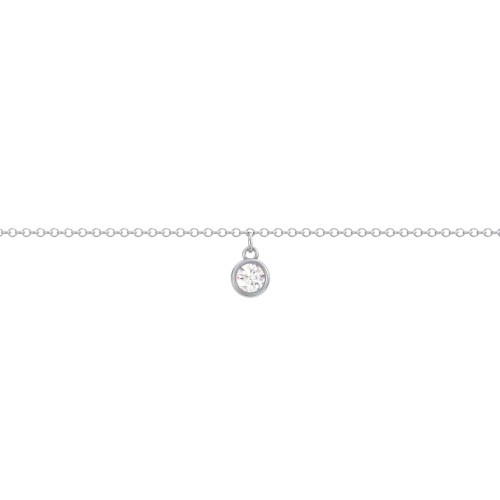 Kids Birthstone Charm Necklace with 1 Stone – Sterling Silver with Peridot