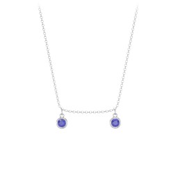 Kids Birthstone Charm Necklace with 2 Stones