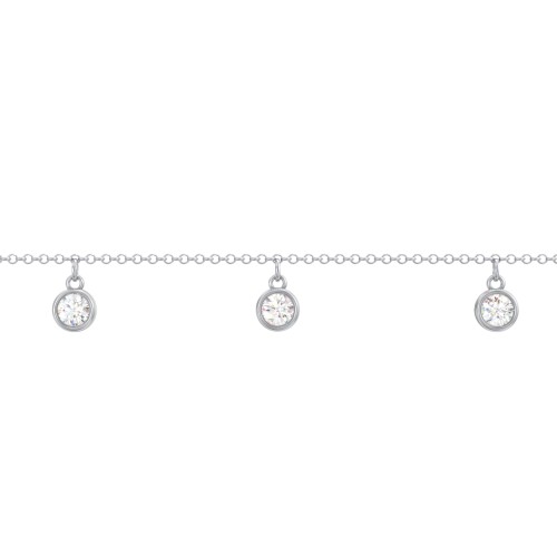 Kids Birthstone Charm Necklace with 3 Stones – Sterling Silver with Pink Tourmaline, Blue Topaz, and Amethyst