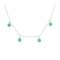Kids Birthstone Charm Necklace with 4 Stones