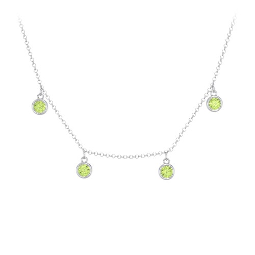 Kids Birthstone Charm Necklace with 4 Stones