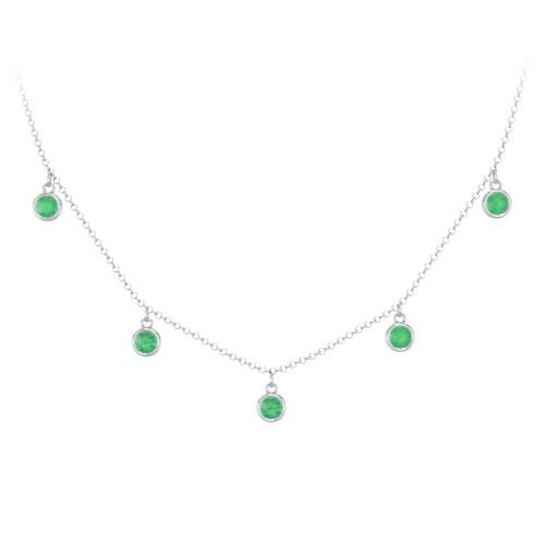 Kids Birthstone Charm Necklace with 5 Stones