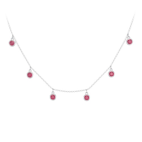 Kids Birthstone Charm Necklace with 6 Stones