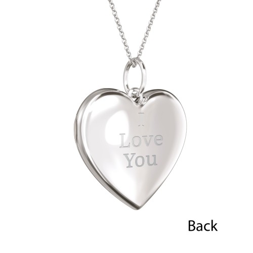 Kids Engravable Heart Photo Locket Necklace