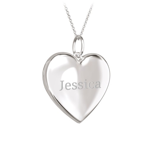 Kids Engravable Heart Photo Locket Necklace – Sterling Silver