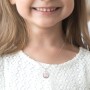 Kids Engravable Round Photo Locket with Cross Design