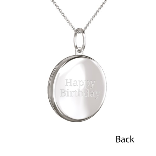 Kids Engravable Round Photo Locket Necklace – Sterling Silver
