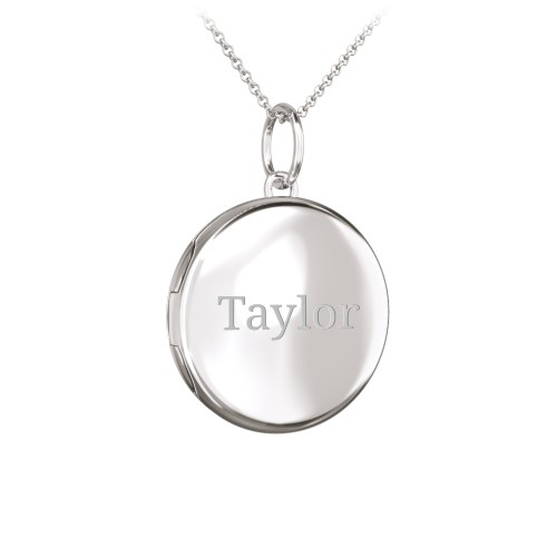Kids Engravable Round Photo Locket Necklace – Sterling Silver