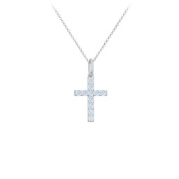 Kids Small Gemstone Cross Pendant