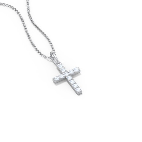 Kids Small Gemstone Cross Pendant
