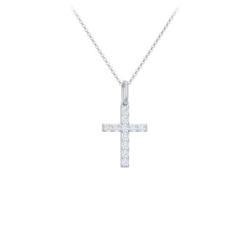 Kids Small Gemstone Cross Pendant