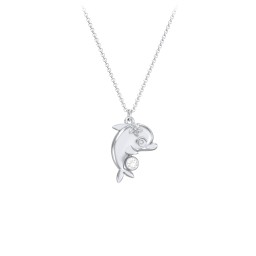 Kids Dolphin Birthstone Critter Necklace