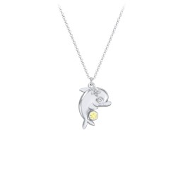 Kids Dolphin Birthstone Critter Necklace