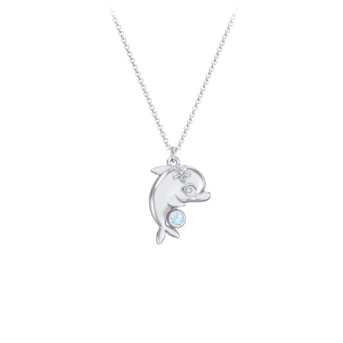 Dolphin Birthstone Critter Necklace