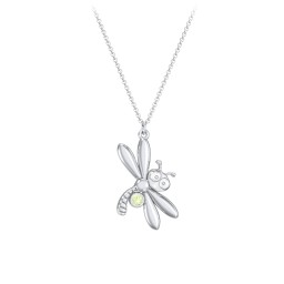 Kids Dragonfly Birthstone Critter Necklace in 925 Sterling Silver with Peridot