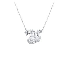Kids Sloth Birthstone Critter Necklace