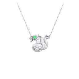 Kids Sloth Birthstone Critter Necklace