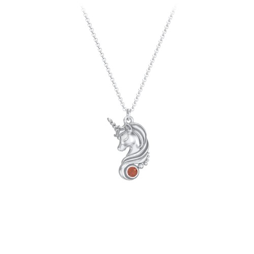 Kids Unicorn Pendant Necklace with Birthstone