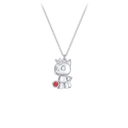 Baby Unicorn Birthstone Critter Necklace in 925 Sterling Silver with Garnet