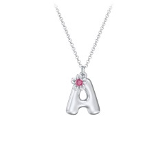 Letter Initial & Birthstone Silver Necklace - Edge of Ember – EDGE of EMBER