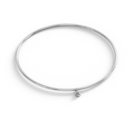 Classic Bangle with Gemstone Charm