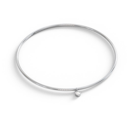 Classic Bangle with Gemstone Charm