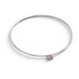 Classic Bangle with 2 Gemstone Charms