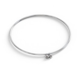 Classic Bangle with 2 Gemstone Charms