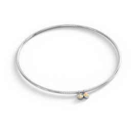 Classic Bangle with 2 Gemstone Charms