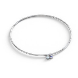 Classic Bangle with 2 Gemstone Charms