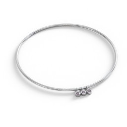 Classic Bangle with 3 Gemstone Charms
