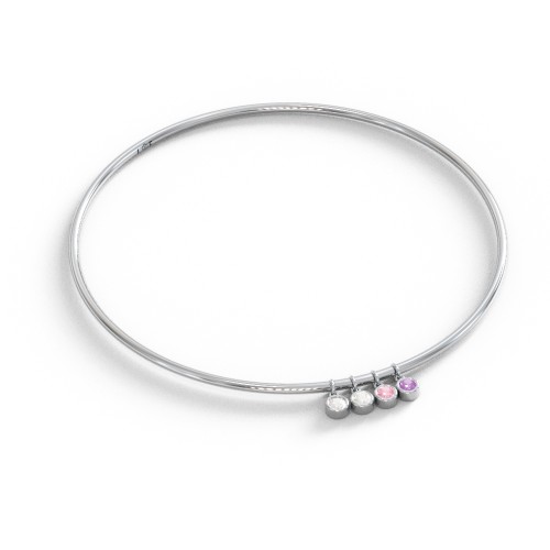 Classic Bangle with 4 Gemstone Charms