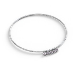 Classic Bangle with 5 Gemstone Charms