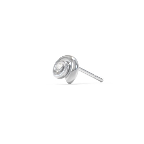 Ocean Collection Single Stud With Accent - Spiral Shell