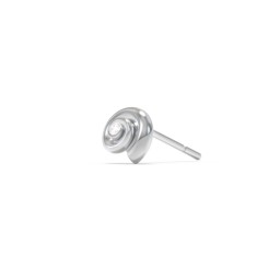 Ocean Collection Single Stud With Accent - Spiral Shell in 925 Sterling Silver with Diamond