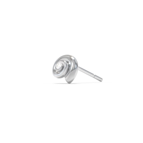 Ocean Collection Single Stud With Accent - Spiral Shell – Sterling Silver with White Premium Zirconia