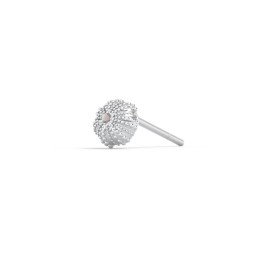 Ocean Collection Single Stud With Accent - Sea Urchin in 925 Sterling Silver with Smokey Quartz