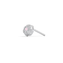 Ocean Collection Single Stud With Accent - Sea Urchin in 925 Sterling Silver with Pink Tourmaline