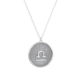 Libra Coin Charm Necklace in 925 Sterling Silver