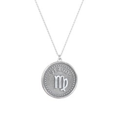 Virgo Coin Charm Necklace – Sterling Silver