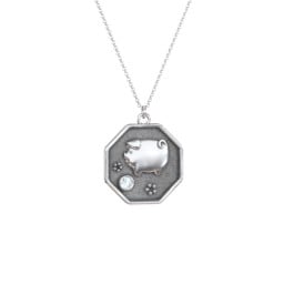 Year of the Pig Engravable Zodiac Medallion Necklace