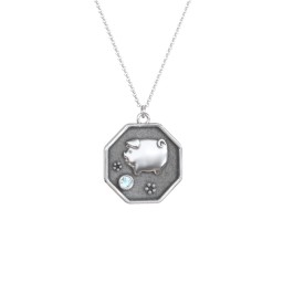 Year of the Pig Engravable Zodiac Medallion Necklace