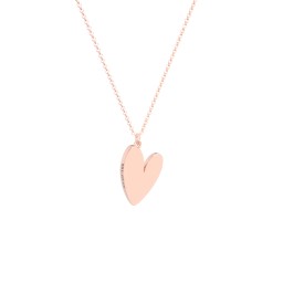Tilted Heart with Side Engraving in 10K Solid Rose Gold