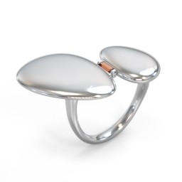 Pebble Statement Ring with Gemstone in 925 Sterling Silver with Garnet